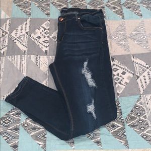 Skinny distressed jeans!